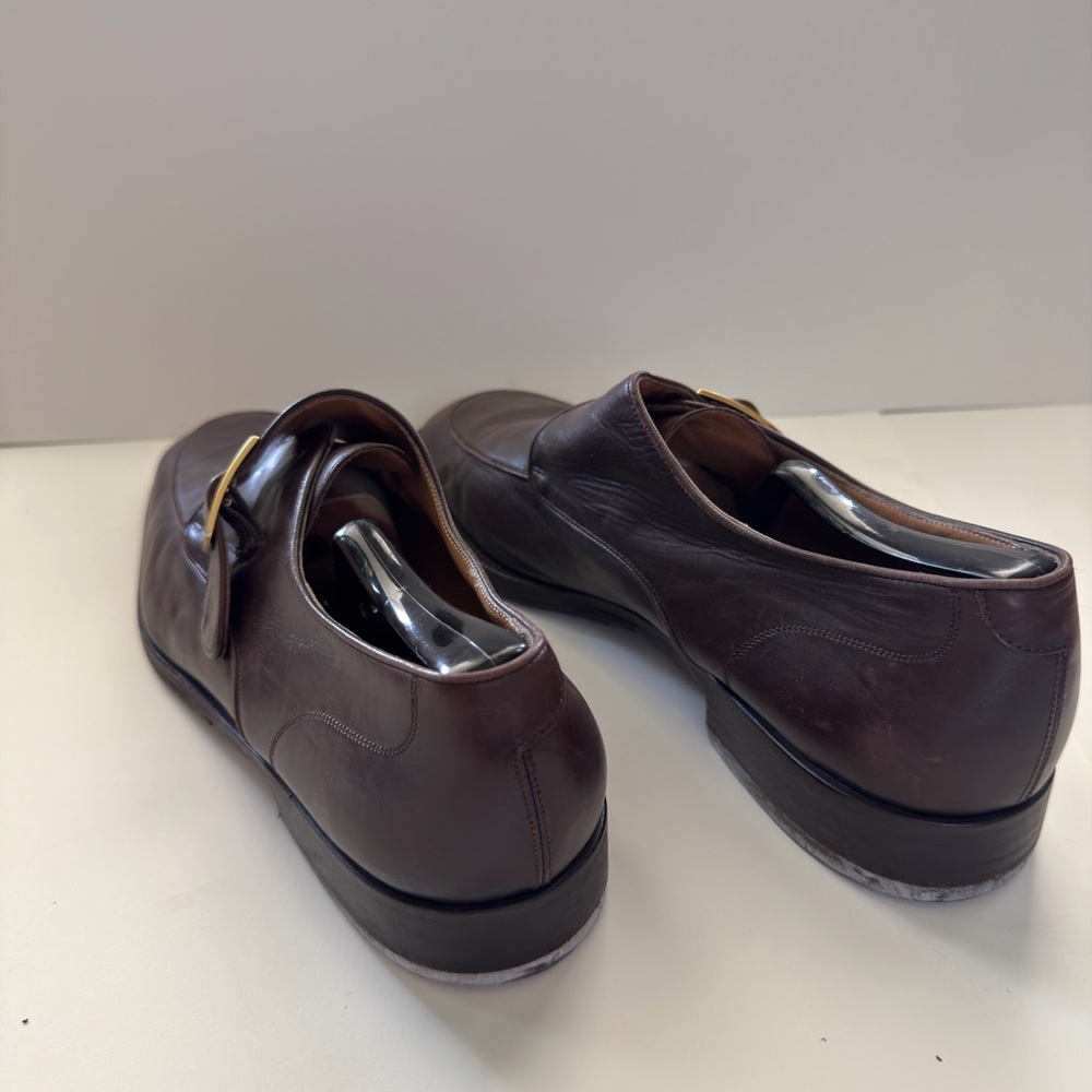 Bally Dark Brown Leather Single Buckle Monk Loafers - Picture 5 of 7